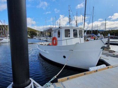 Jock Muir Huon Pine Motorsailer Converted Trawler