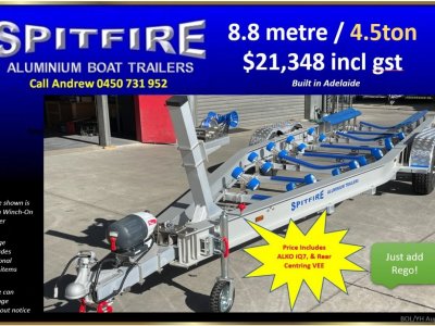 SPITFIRE 4.5t x 8m Aluminium Trailer **SPECIAL OFFER ON EXISTING STOCK**